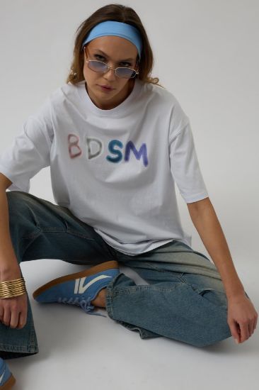 Sırt Ve Ön Baskılı Oversize T-Shirt resmi